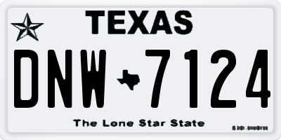 TX license plate DNW7124