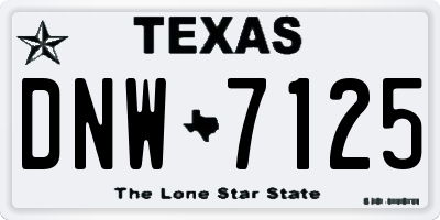 TX license plate DNW7125