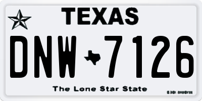 TX license plate DNW7126