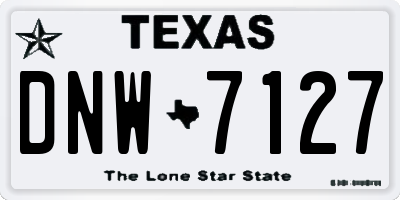 TX license plate DNW7127