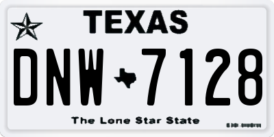 TX license plate DNW7128