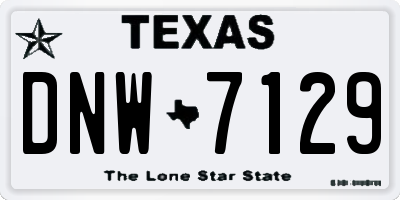 TX license plate DNW7129