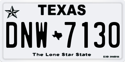 TX license plate DNW7130