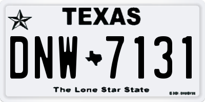 TX license plate DNW7131