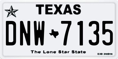 TX license plate DNW7135