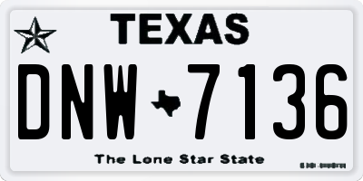 TX license plate DNW7136