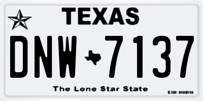 TX license plate DNW7137