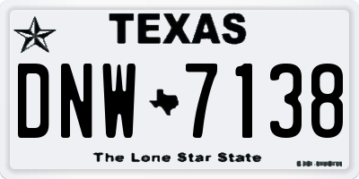 TX license plate DNW7138
