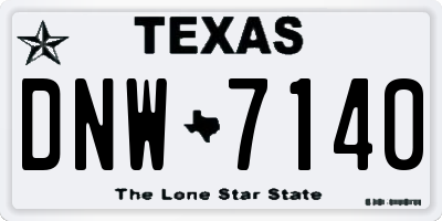 TX license plate DNW7140