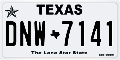 TX license plate DNW7141