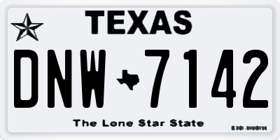 TX license plate DNW7142