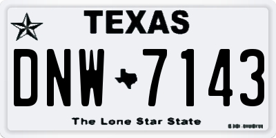 TX license plate DNW7143