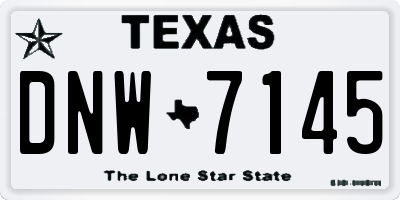 TX license plate DNW7145