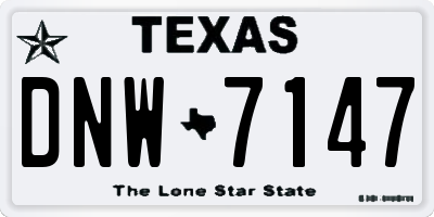 TX license plate DNW7147