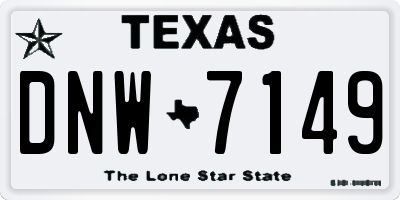 TX license plate DNW7149