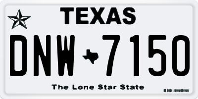 TX license plate DNW7150