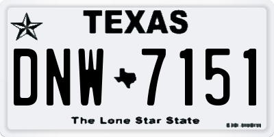 TX license plate DNW7151