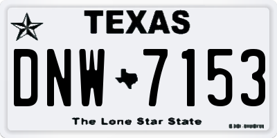 TX license plate DNW7153