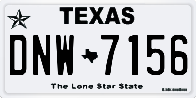 TX license plate DNW7156
