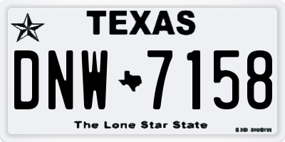 TX license plate DNW7158