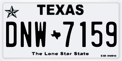 TX license plate DNW7159