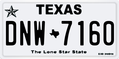 TX license plate DNW7160