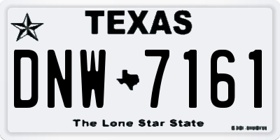 TX license plate DNW7161