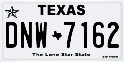 TX license plate DNW7162