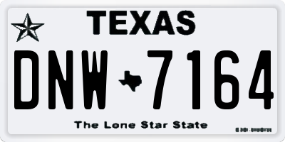 TX license plate DNW7164