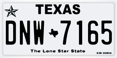 TX license plate DNW7165