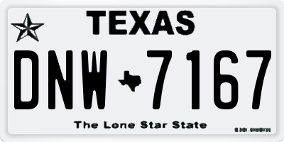 TX license plate DNW7167