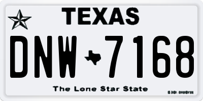 TX license plate DNW7168