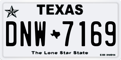 TX license plate DNW7169