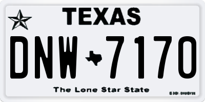 TX license plate DNW7170