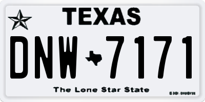 TX license plate DNW7171