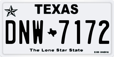 TX license plate DNW7172