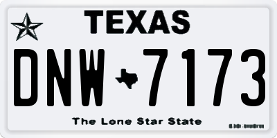 TX license plate DNW7173