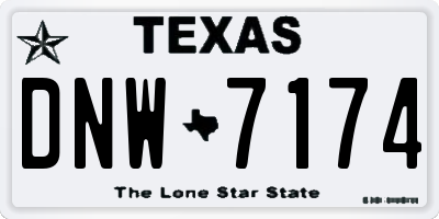 TX license plate DNW7174