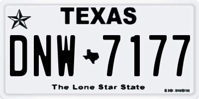 TX license plate DNW7177