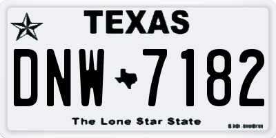 TX license plate DNW7182