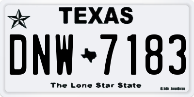 TX license plate DNW7183
