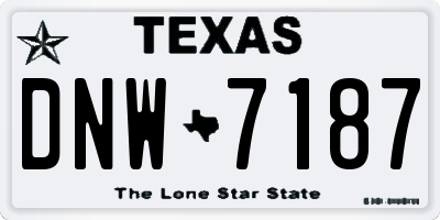 TX license plate DNW7187
