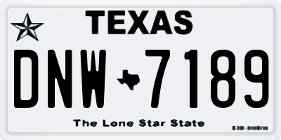 TX license plate DNW7189