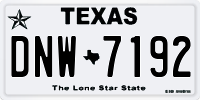 TX license plate DNW7192