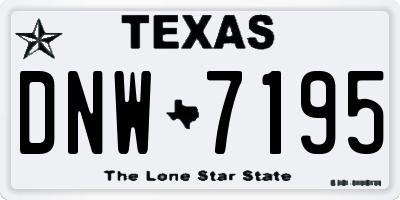 TX license plate DNW7195