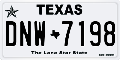 TX license plate DNW7198