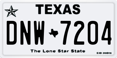 TX license plate DNW7204