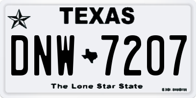 TX license plate DNW7207
