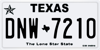 TX license plate DNW7210