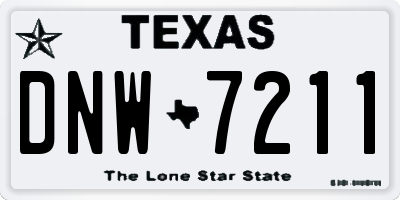 TX license plate DNW7211
